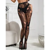 Crne seksi poderane mrežaste carape H3580