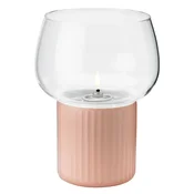 Oljna svetilka HYGGE 16 cm, roza, kamnita posoda / steklo, RIG-TIG