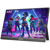 Prenosni monitor Arzopa 40,9 cm (16,1) Z1FC 1920x1080 144Hz IPS 13ms HDMI Mini-HDMI USB-C USB Zvočniki NTSC72% HDR10