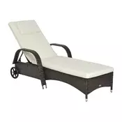 Homestar Vrtni ležalnik 200x73x30-103 cm rjav