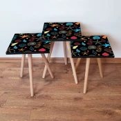 Hanah Home Set klub stocica 3Shp178, 3 komada, Plava