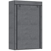 Homestar Omara iz tkanine z obešalno palico in 6 policami 103x43x1625 cm siva