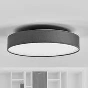 Lindby LED stropna svetilka Saira, O 40 cm, siva, tekstil - Dnevna soba/jedilnica - Sodobni - siva, bela - Tkanine/tekstil