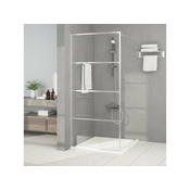 Den Pregrada za tuš srebrna 90x195 cm prozorno ESG steklo