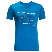 Mens T-Shirt Jack Wolfskin Pack & Go Travel T Blue Pacific