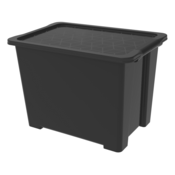 Sjajna crna plasticna kutija za pohranu s poklopcem Evo Easy - Rotho