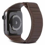 Decoded usnjen magnetni Traction pašček za Apple Watch 45/44mm - Chocolate Brown