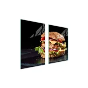 shumee STEKLENA ZAŠČITNA KROŽNIK ZA KUHINJO 65x52 HAMBURGER