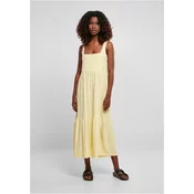 Womens summer dress with 7/8 length Valance - soft yellow