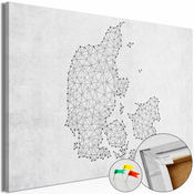 Slika na plutenoj podlozi - Geometric Land [Cork Map] 120x80