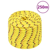 Vidaxl Vrv za čoln rumena 14 mm 250 m polipropilen