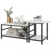 Homestar Komplet kavnih miz 2 kosa 80x54x41 cm črno in belo