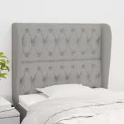 Vidaxl vidaXL Vzglavnik s krilci svetlo siv 93x23x118/128 cm blago