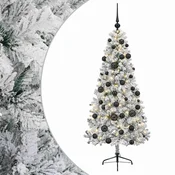 Vidaxl Umetna božična jelka z bučko 150 cm 150 LED Toplo bela