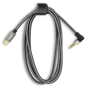 LINQ Avdio kabel USB-C do 3,5 mm 4-polni moški prikljucek, pleteni najlonski kotni prikljucek 1,5 m, LinQ - ČRN, (20630313)