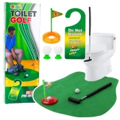 Igralni set za golf na stranišču, podloga za palice, žogice za palice, obešalnik za vrata