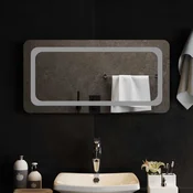 vidaXL LED kopalniško ogledalo Transparentno 80 x 40 cm kaljeno steklo