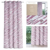 Curtain FUN color pink printed theme animal style tropical silver silver metal eyelets velvet 140x250 AmeliaHome