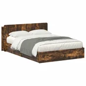 Vidaxl Posteljna konstrukcija s prostorom za shranjevanje 135 x 190 cm