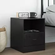 Vidaxl vidaXL Nočna omarica črna 34,5x39x44 cm jeklo