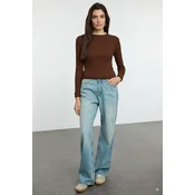 Trendyol Milla ženska bluza Twoaw25Bz00114, smeda-smeda