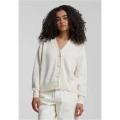 Womens ribbed cardigan with buttons cream