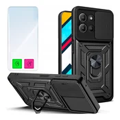 shumee Ovitek za Motorola Moto G56 z oklepom na zadnji strani + 9H steklo