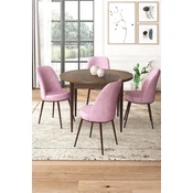 Hanah Home Set Trpezarijski sto i 4 stolice, Roze-braon