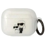 Karl Lagerfeld etui za AirPods Pro, Glitter Karl&Choupette, prozoren
