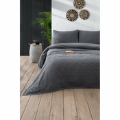 Tamno sive pamucne navlake za poplun i jastucnice u setu 170x210 cm Sedef – Mijolnir