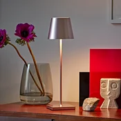 Sigor LED baterijska namizna svetilka Nuindie, USB-C, roza zlato, IP54, zatemnilna - Dnevna soba/jedilnica - Sodobni - Kovina