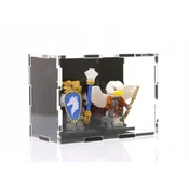 Vitrina s črnim ozadjem za 2 lego figurici ščiti pred prahom in UV-žarki