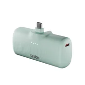 SBS EcoPower 5000 mAh 10W prenosna baterija z vgrajenim USB-C priključkom - zelena