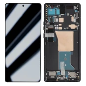 MOTOROLA Motorola, Celoten blok za steklo in ohišje LCD zaslona Motorola G84 5G na dotik, Črna, (5000037779)