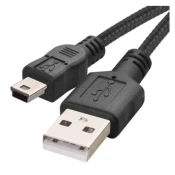 Kabel USB-A/mini USB-B, 2.0, polnjenje, podatki, 2 m, črna
