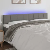 vidaXL LED posteljno vzglavje temno sivo 180x5x78/88 cm blago