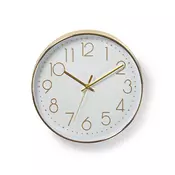 Nedis CLWA015PC30GD - Zidni sat 1xAA beli/zlatni