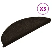 Vidaxl Preproge za stopnice samolepilne 5 kosov 56x17x3 cm temno rjave polkrožne