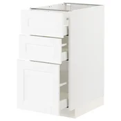 METOD / MAXIMERA Podni element s 3 fioke, bela Enköping/bela im. drveta, 40x60 cm
