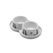 MODERNA Posuda za macke Trendy Dinner, 2x350m, Bela