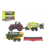 Teddies Komplet kmetijski traktor z dodatki 4 kosi kovine/plastike mešanica vrst