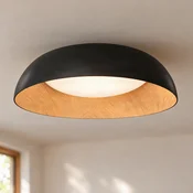 Lindby LED stropna svetilka Gracyn, črna, O 50 cm, stopnjevalno zatemnjevanje - Dnevna soba/jedilnica - Sodobni - črna, bela, svetlo lesena - Plastika