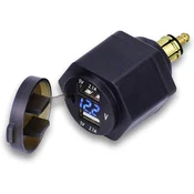 Dardanar Priključek za vtičnico na vozilu, dvojni USB adapter za polnilec z LED voltmetrom za BMW motocikel/mobilni telefon/iPhone/GPS/SatNav, (21199715)