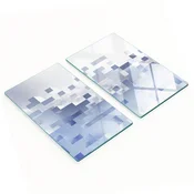 shumee Trpežne in elegantne steklene table z abstraktnim kockastim vzorcem 2x30x52 cm