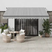 vidaXL Avtomatsko zložljiva tenda antracit in bela 400x350 cm