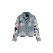 Desigual Prehodna jakna moder denim / zelena / roza / bela