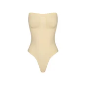 cfab Oblikovanje postave Trägerloser Bodysuit Sculpting Shapewear mit String naravno bela