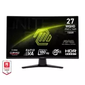 MSI gaming monitor MAG 274CQF 2560x1440 WQHD, VA, 180Hz, DP/2XHDMI ,1500R Zakrivljen