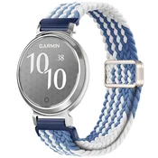 INF Združljiv pašček za Garmin Lily2 14mm iz pletenega najlona z magnetom White + Blue, (5000264122)