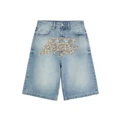 Bershka Kavbojke  moder denim / umbra / srebrna